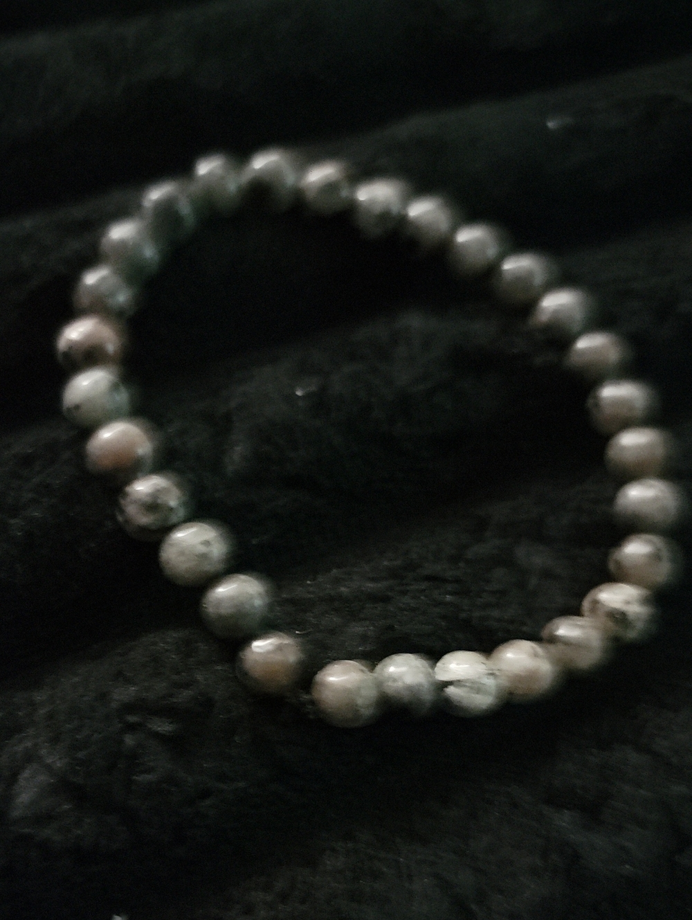 Gray Beaded Stretch Bracelet